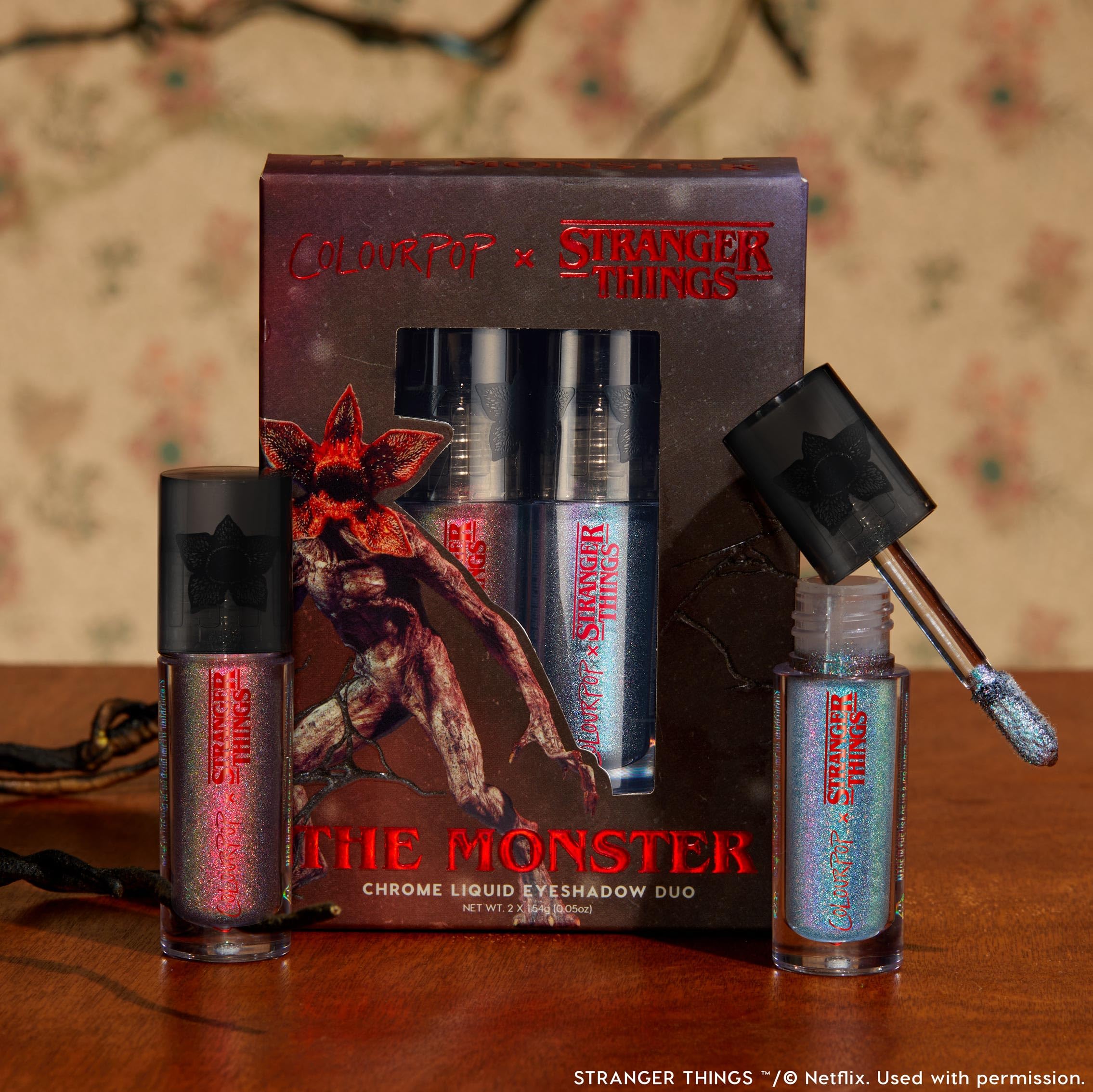 ColourPop Stranger Things Chrome Liquid Eyeshadow crease-proof wear in daylight.