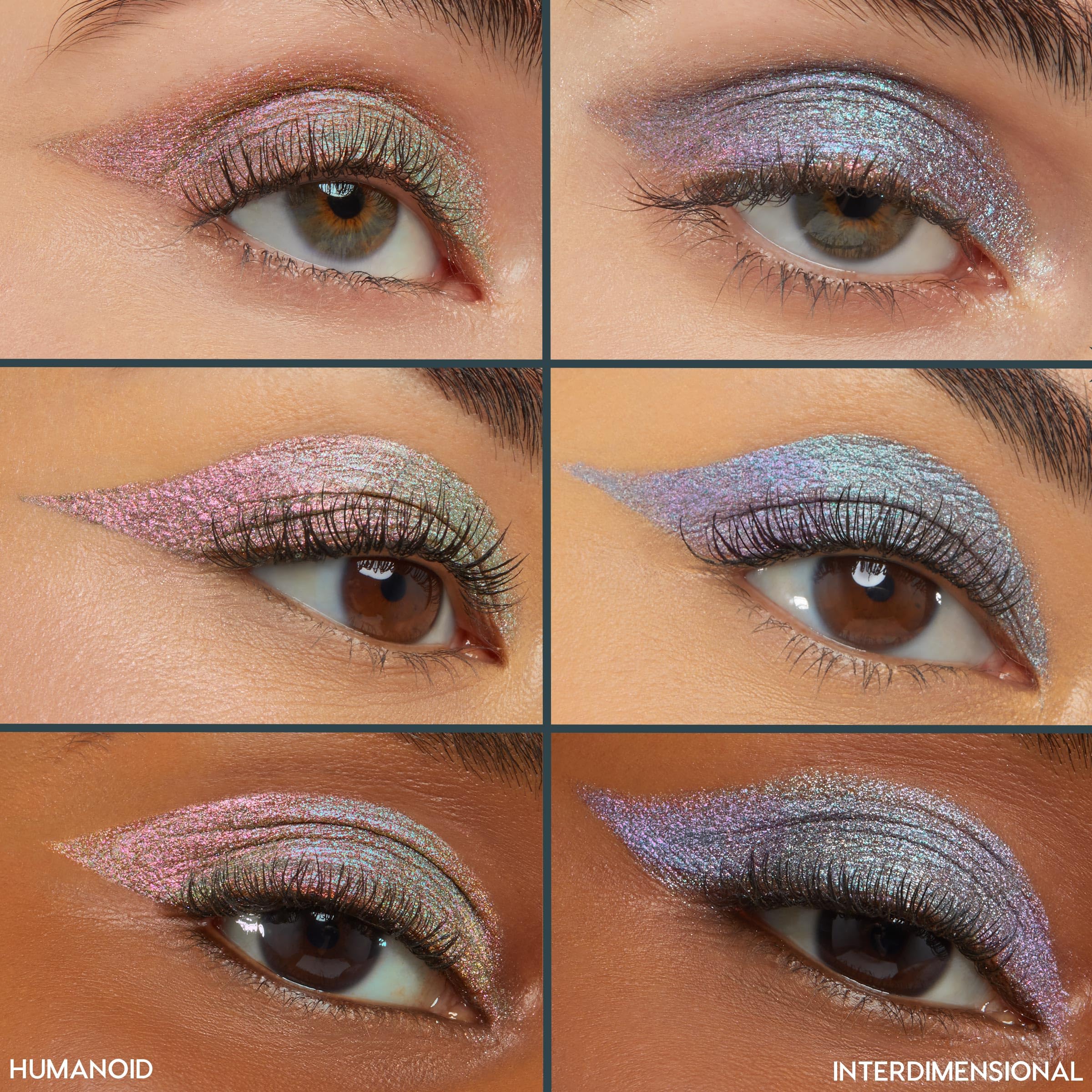 ColourPop Stranger Things Chrome Liquid Eyeshadow Monster application demonstrates easy, precise wear.