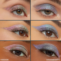 ColourPop Stranger Things Chrome Liquid Eyeshadow Monster application demonstrates easy, precise wear.