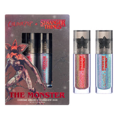ColourPop Stranger Things Chrome Liquid Eyeshadow The Monster swatch showing multi-chrome shimmer.