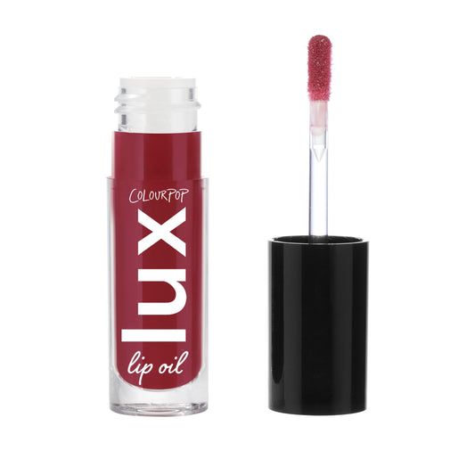 ColourPop Twilight Lux Lip Oil swatch displaying sheer color and hydrating shine.