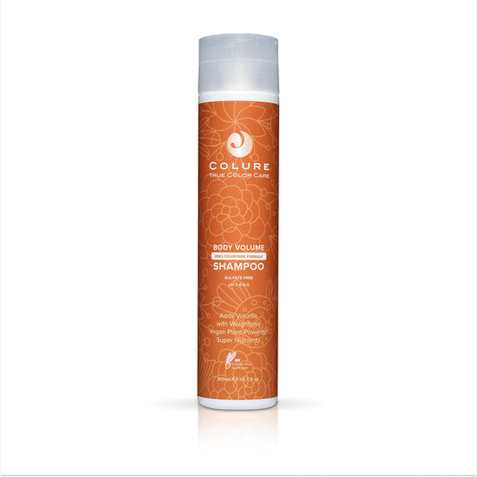 COLURE Body Volume Shampoo bottle pour shows a weightless cleanse for fine hair