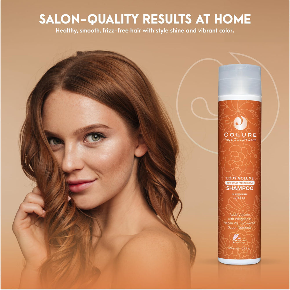 COLURE Body Volume Shampoo sulfate-free label for gentle cleansing