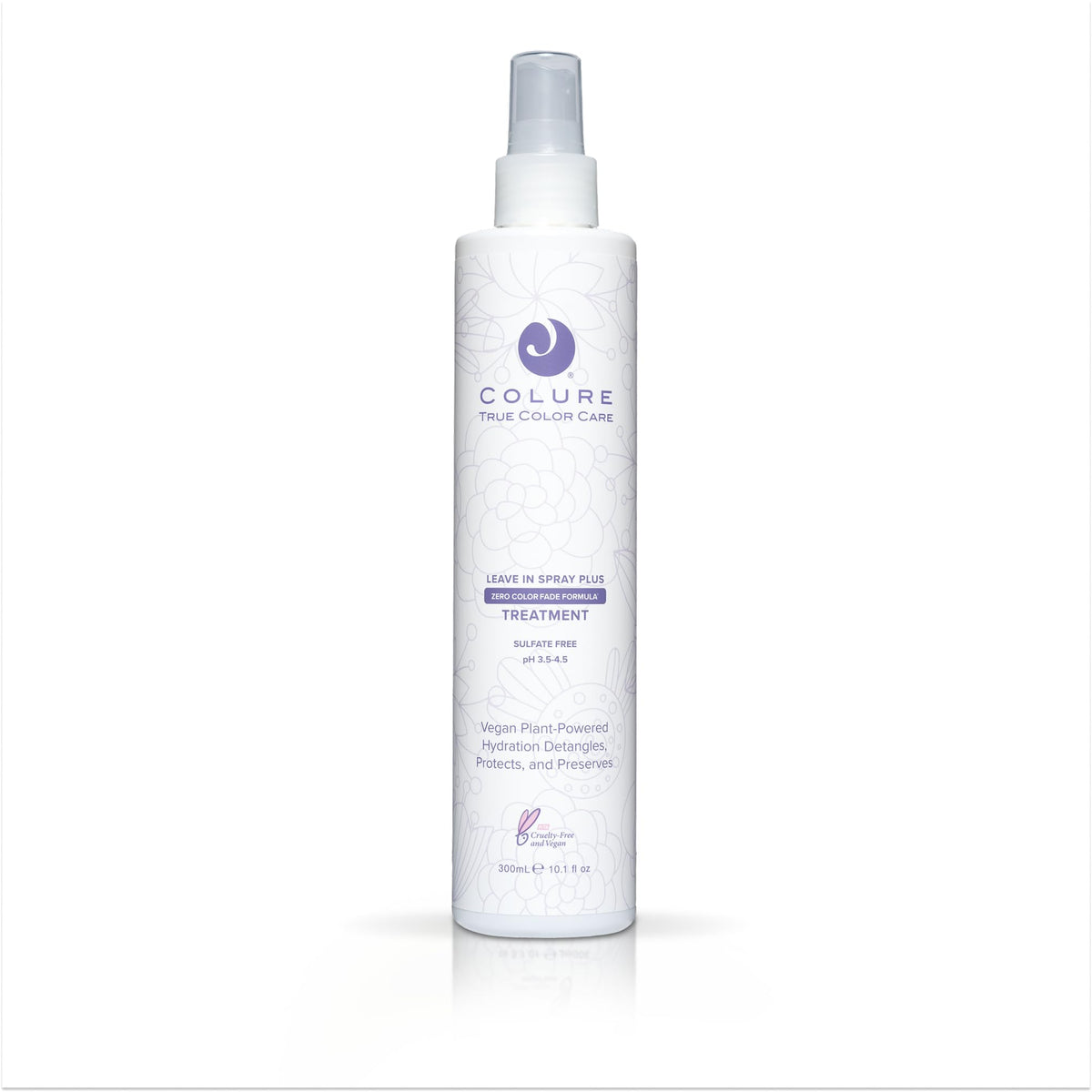 COLURE Leave-In Spray Plus bottle front view showing detangling-ready packaging.