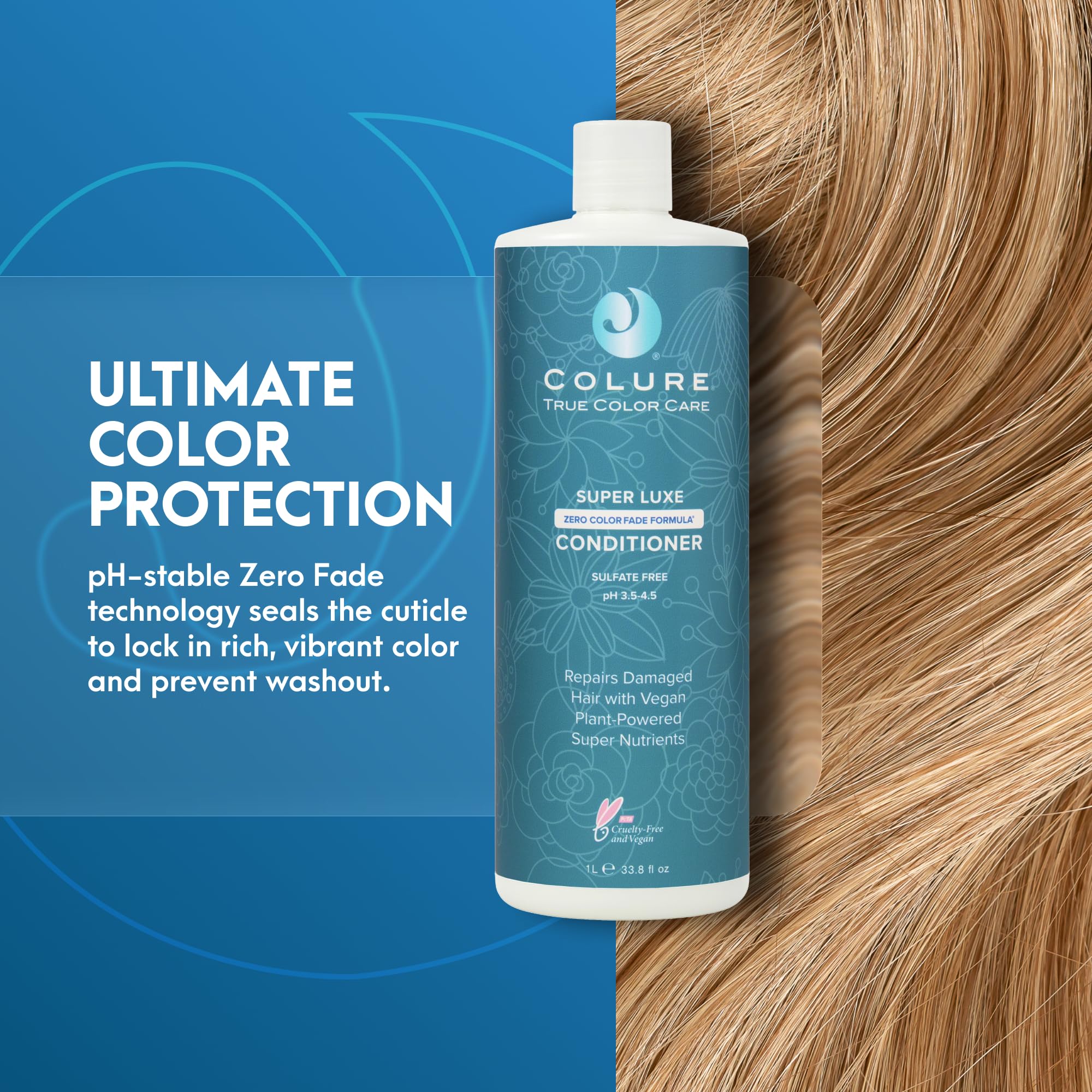 COLURE conditioner being applied for smooth, even distribution on hair.