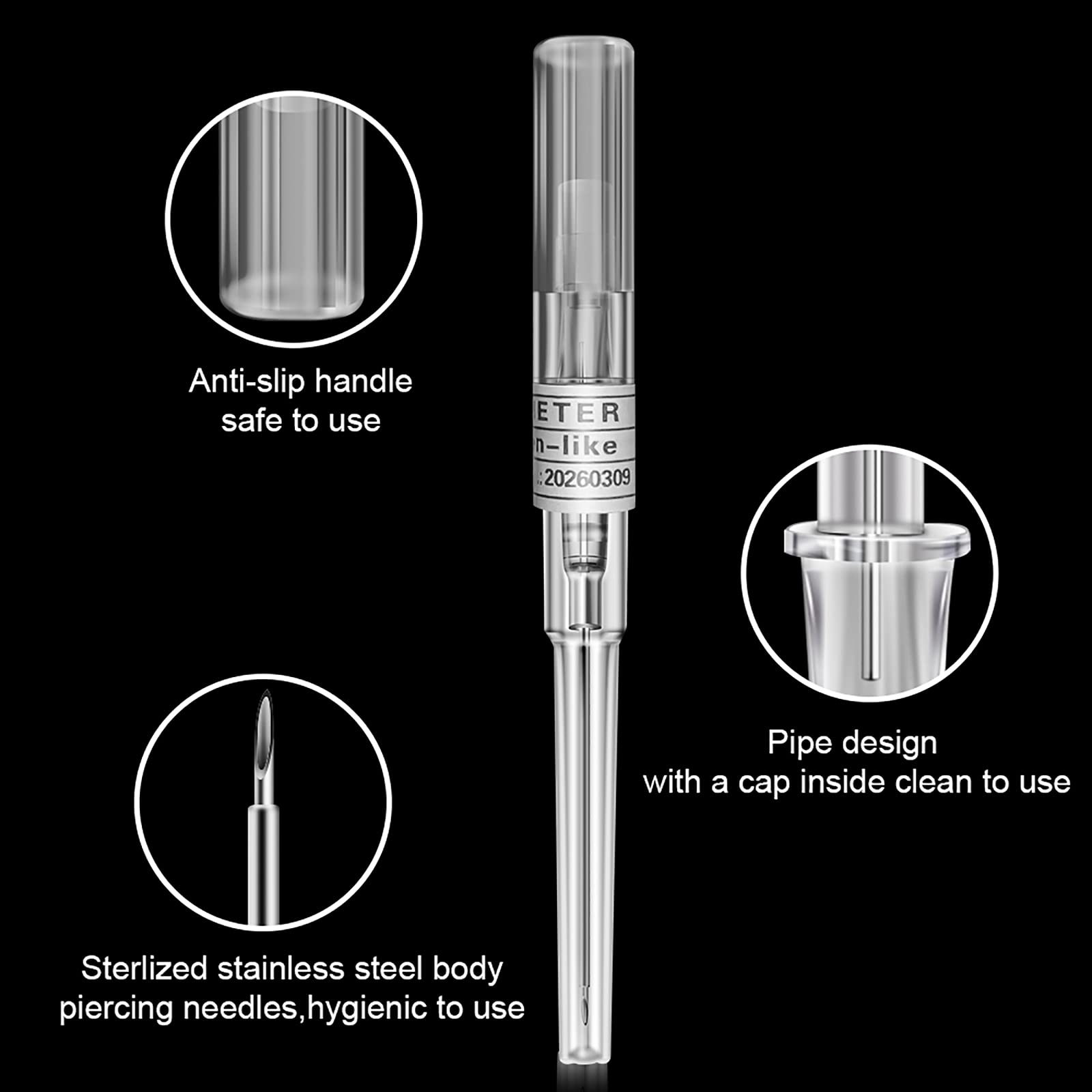Combofix IV catheter needles bevel edge design aids smooth jewelry transfer