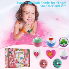 Comfso bath bombs ice cream shape with vivid colors