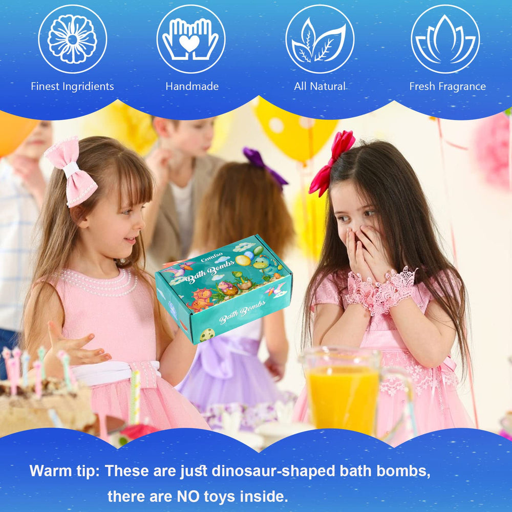 Comfso Colorful bath water features dinosaur eggs and non-staining fun.