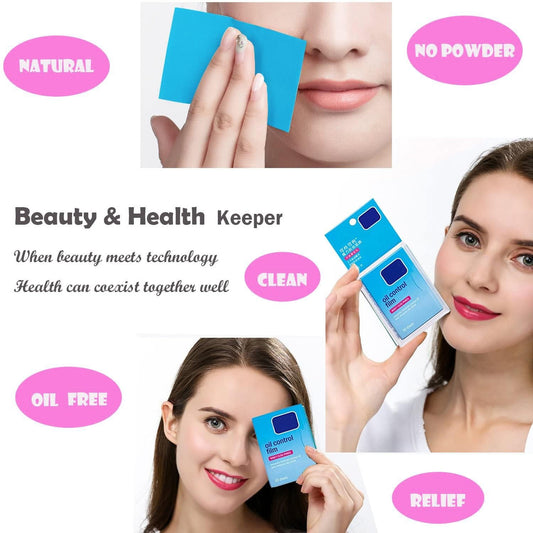 COMFYTOUCH oil blotting sheets compact in hand for on the go touchups.