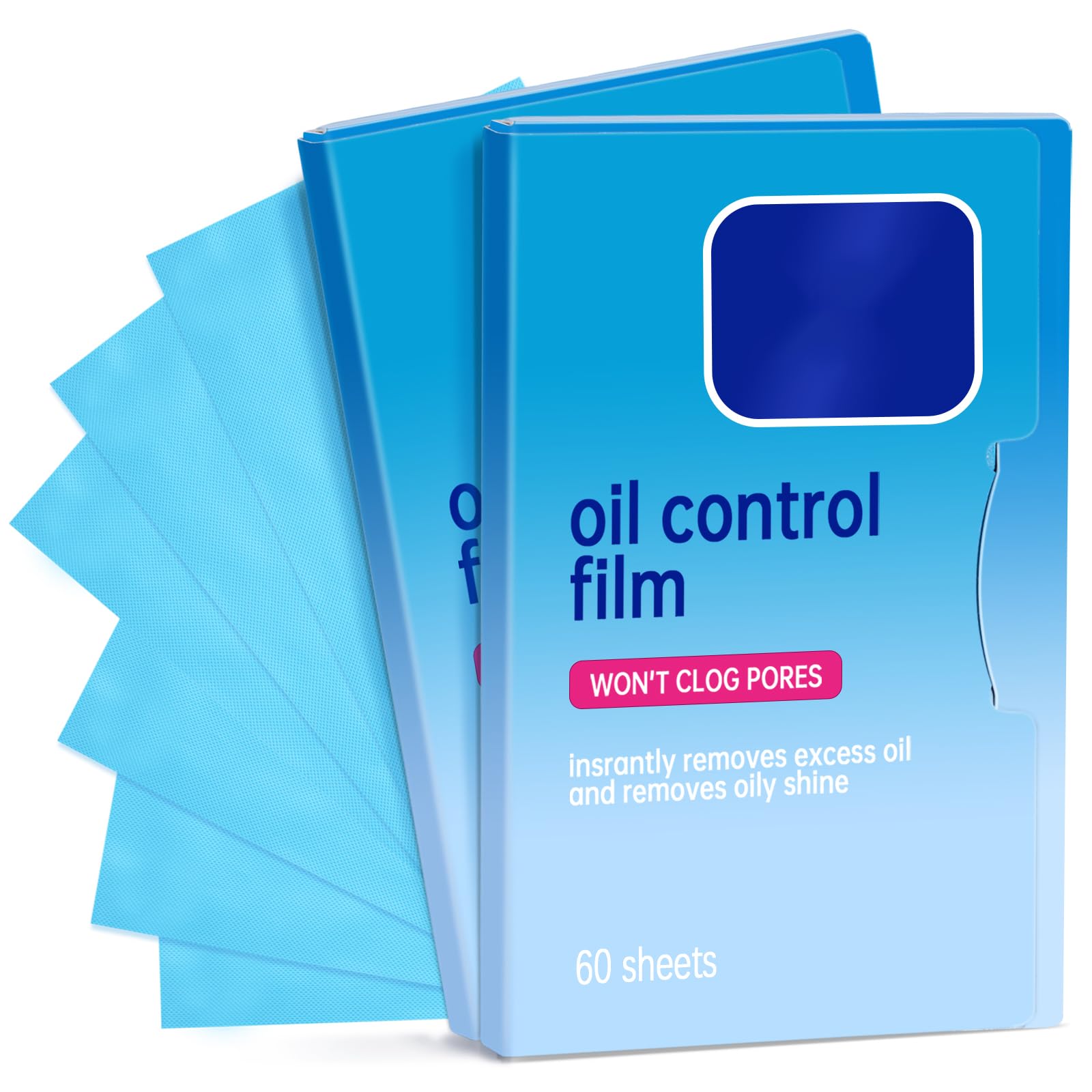 COMFYTOUCH oil blotting sheets pack 120 front view for quick shine control.