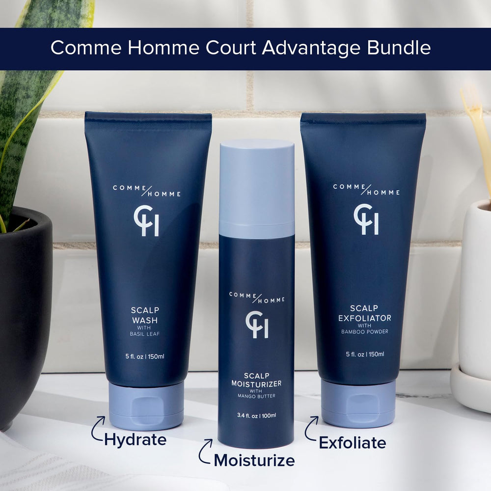 Comme Homme arrowroot powder swirled in formula showing oil-absorbing action