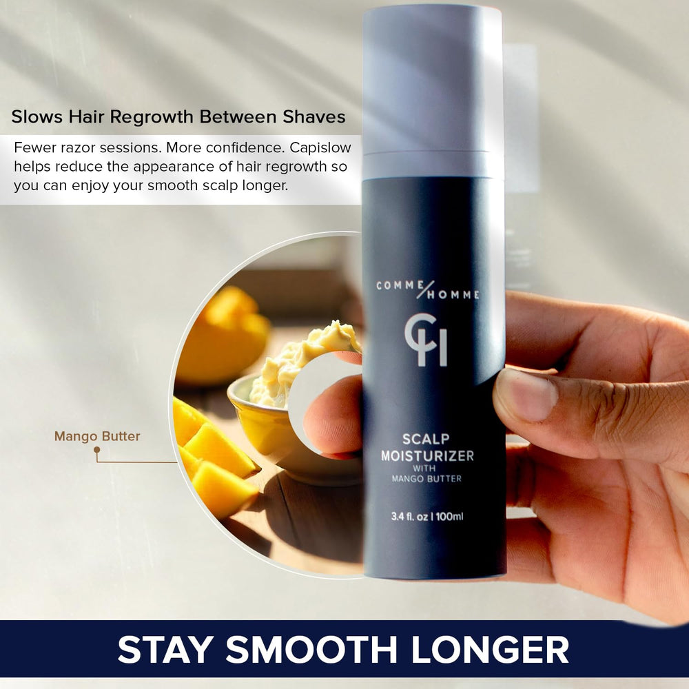 Comme Homme mango butter consistency close-up showing nourishing softening feel