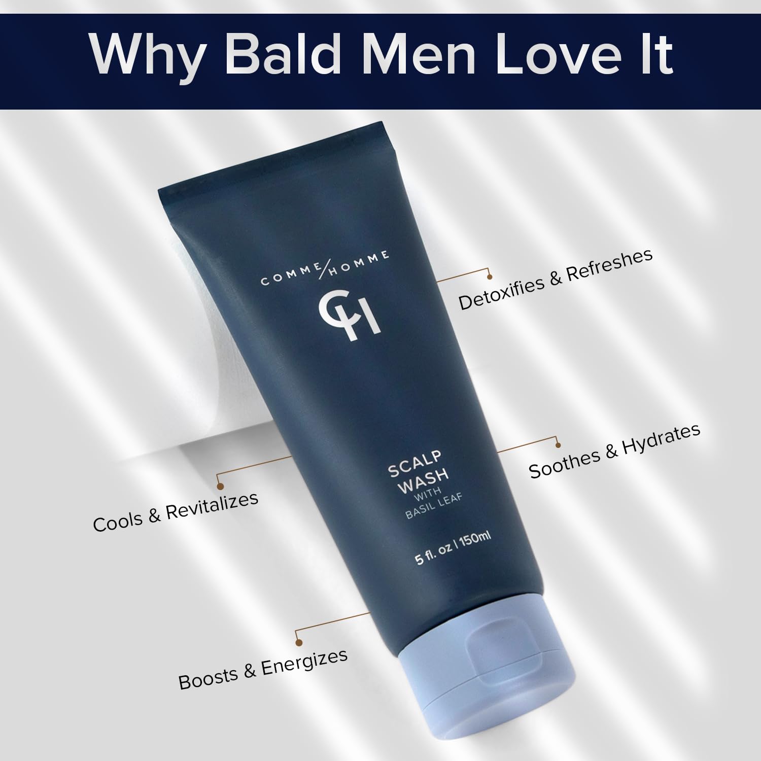 Comme Homme scalp wash foam during application for refreshing cleanse.