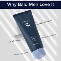 Comme Homme scalp wash foam during application for refreshing cleanse.