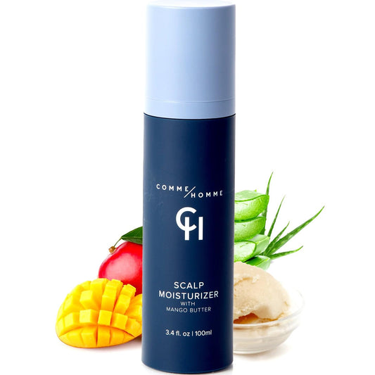 Comme Homme soothing scalp moisturizer bottle for bald heads delivering hydration on the go