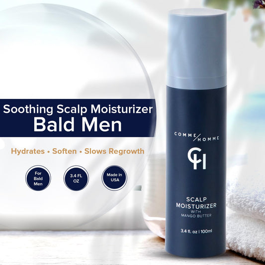 Comme Homme scalp moisturizer cream texture close-up highlighting non-greasy feel