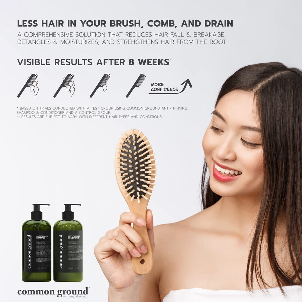 Common Ground shampoo pour shot showing easy application and rich lather.