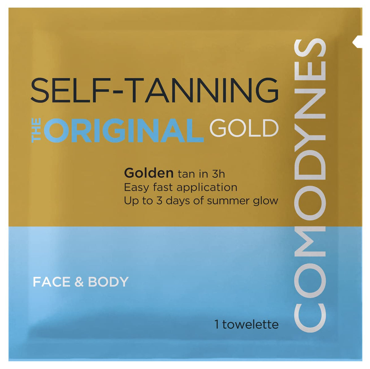 Comodynes Self-Tanning Wipes for face and neck deliver a natural, even tan