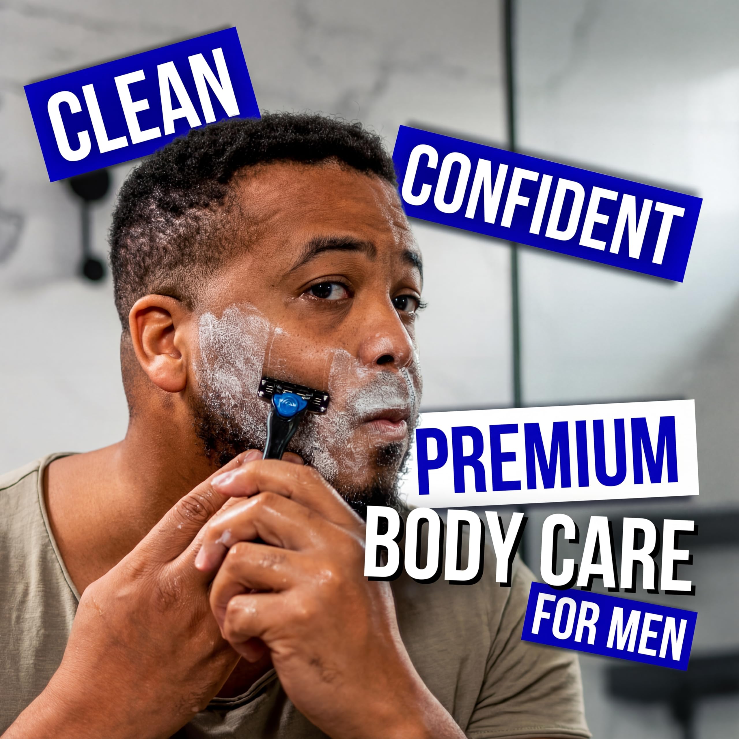 Complete For Men formula free from dyes, sulfates, and parabens for sensitive skin.