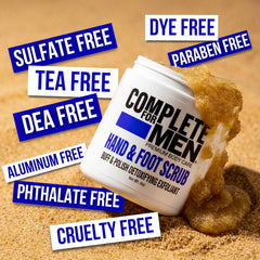 After use, skin feels moisturized with Complete for Men scrub