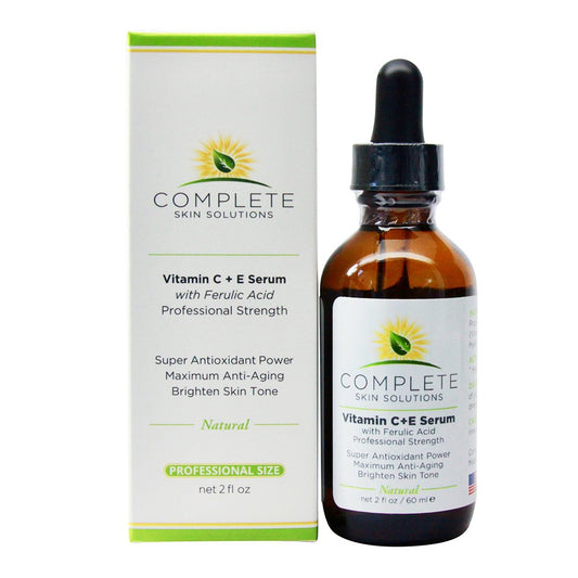 Complete Skin Solutions Vitamin C Serum dropper close-up for precise morning application.
