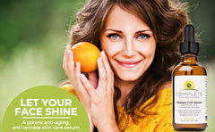 Complete Skin Solutions Vitamin C Serum USA manufactured badge visible on front packaging.