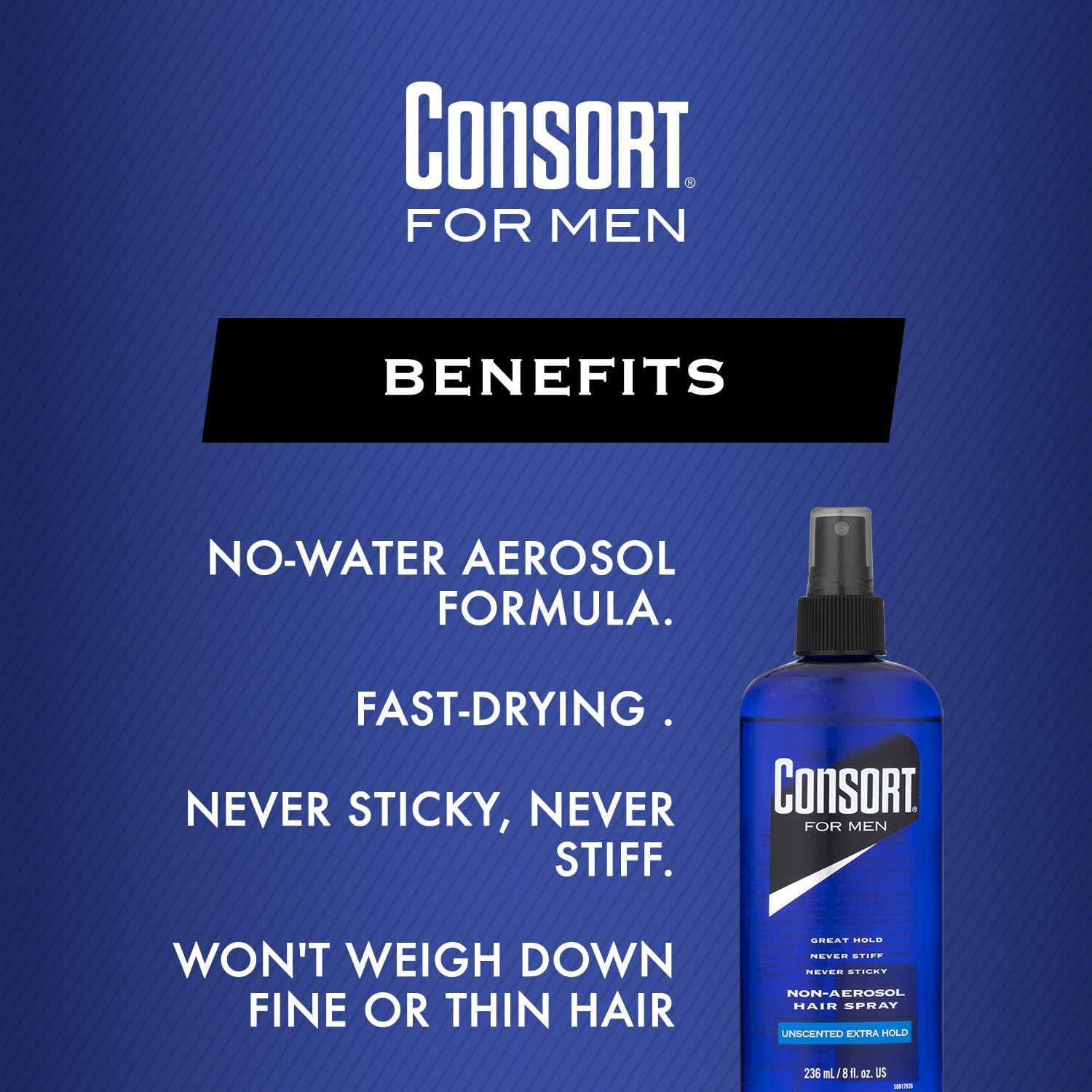 Consort non-aerosol 8oz pump delivers precise control without stiffness