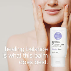 CONTROL CORRECTIVE Calming Balm ingredient close-up features shea butter and vitamin E.