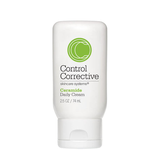 CONTROL CORRECTIVE Ceramide Daily Cream bottle demonstrates silky hydration for all skin types.