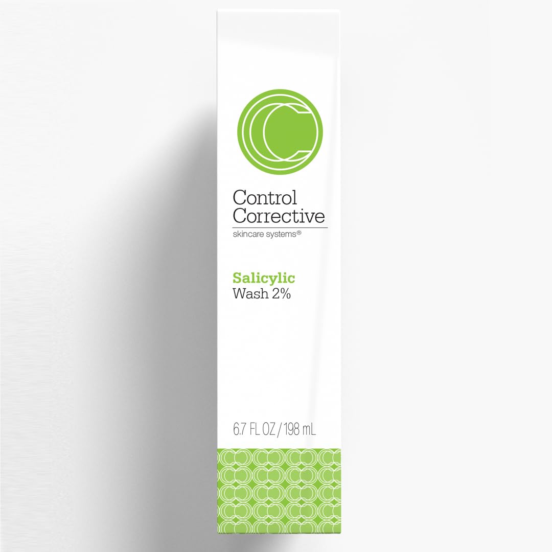 CONTROL CORRECTIVE Salicylic Wash bathroom scene suggests a consistent skincare routine.