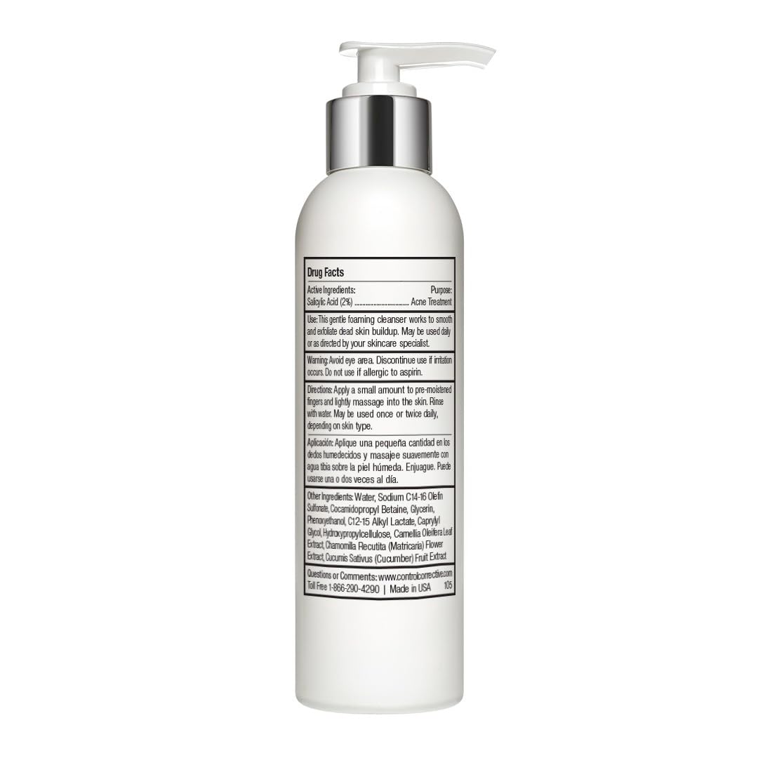 CONTROL CORRECTIVE Salicylic Wash foaming-lather demonstrates gentle cleansing for oily, congested skin.
