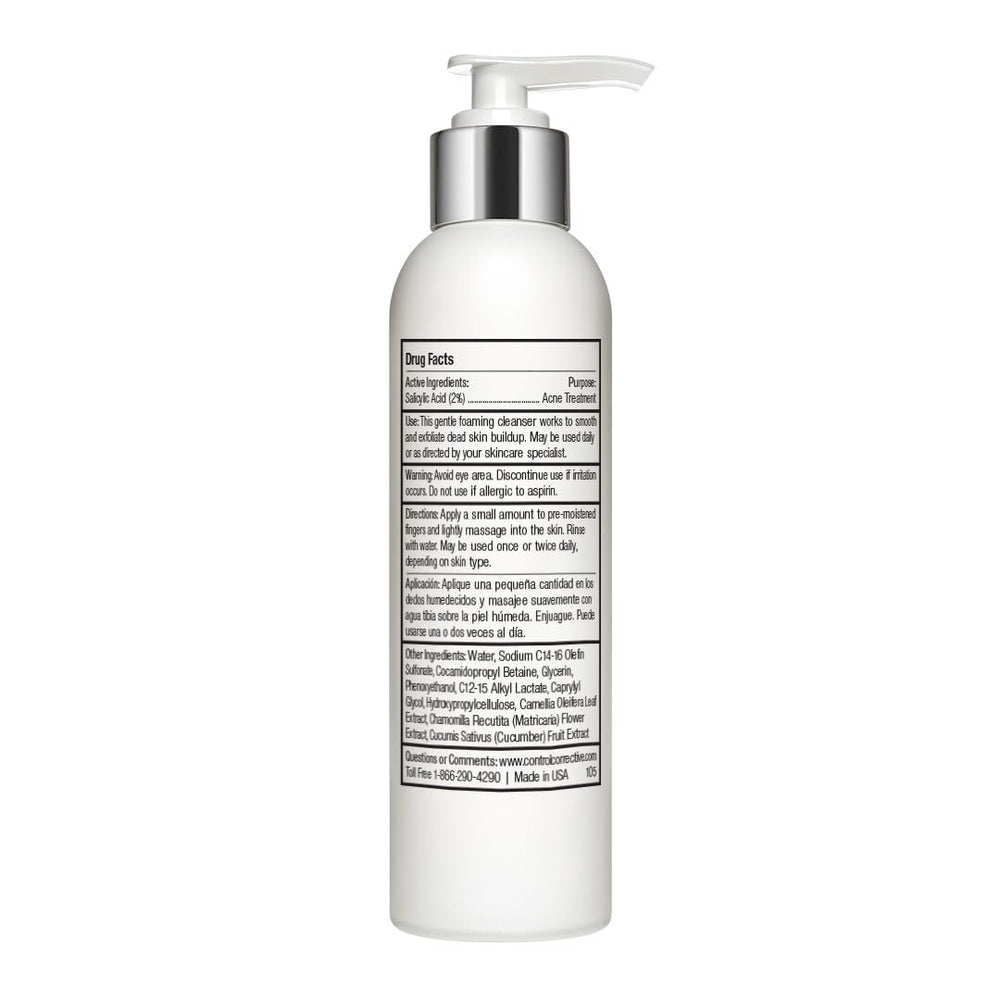 CONTROL CORRECTIVE Salicylic Wash foaming-lather demonstrates gentle cleansing for oily, congested skin.