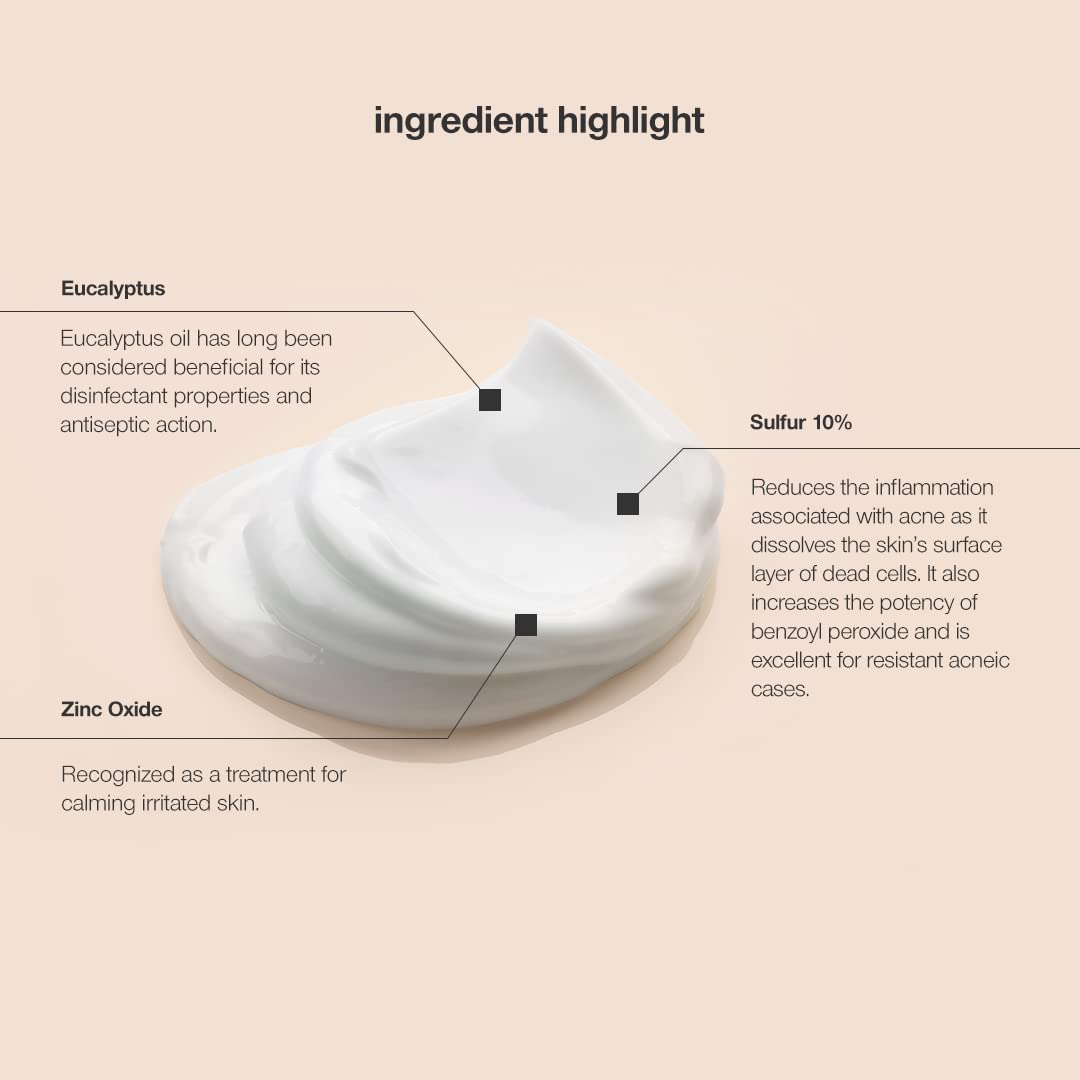 CONTROL CORRECTIVE sulfur calming mask applying on face for a 5–10 minute treatment.