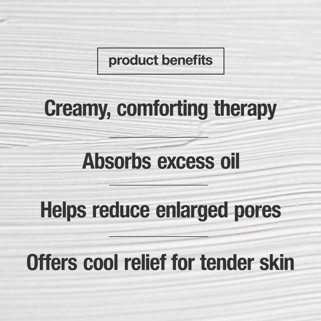 CONTROL CORRECTIVE sulfur calming mask ingredients silhouette emphasizing purifying clay and aloe.