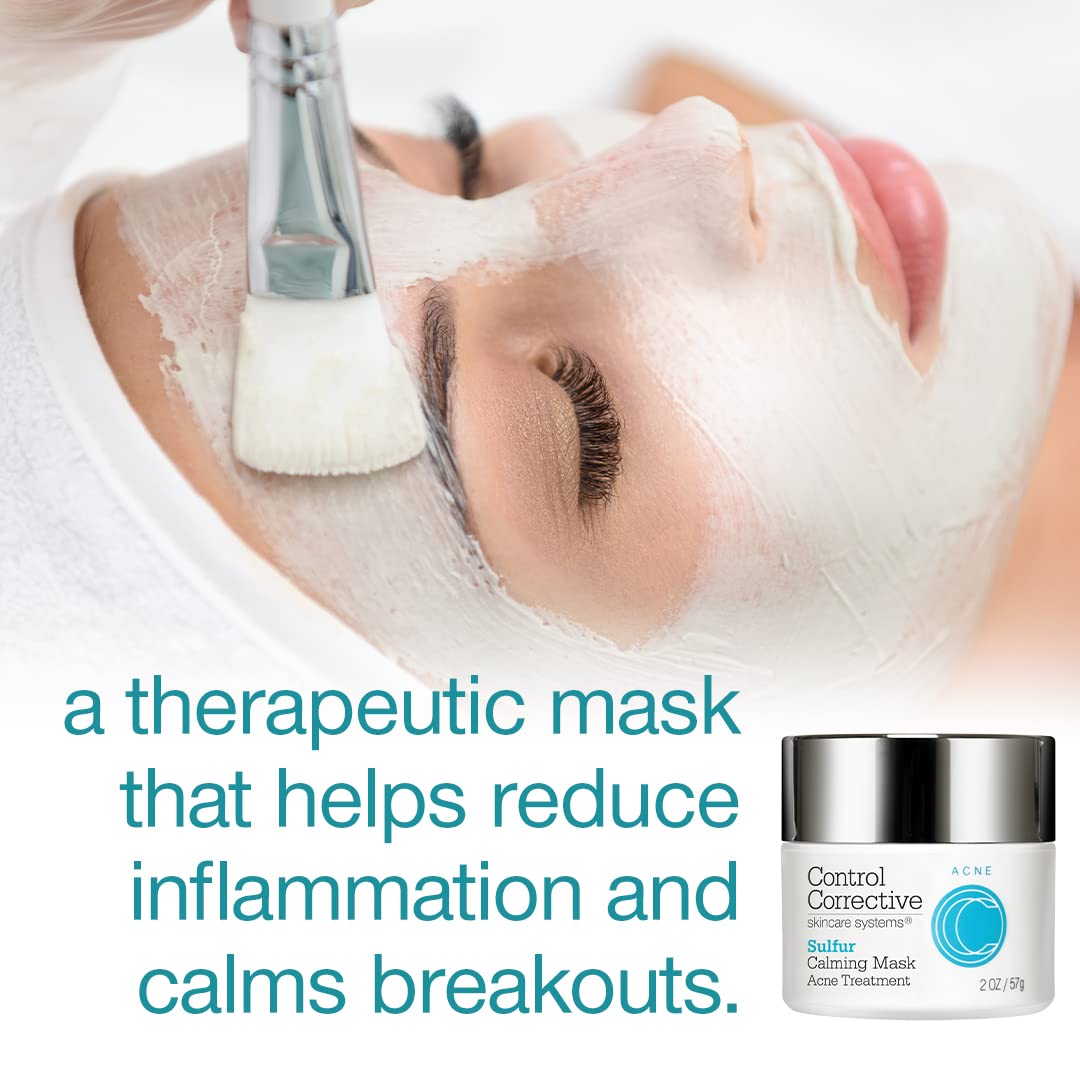 CONTROL CORRECTIVE sulfur calming mask overnight spot treatment on blemish.