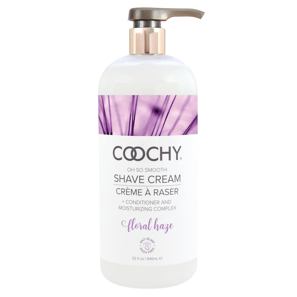 Coochy Floral Haze bottle front view for a soothing, rash-free shave.