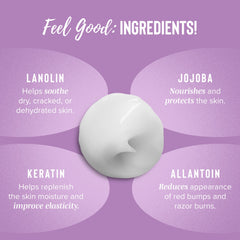 Coochy Floral Haze cream texture close-up emphasizing smooth, hair-softening formula.
