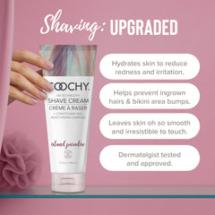 Coochy Island Paradise foam application forming a creamy lather for glide.