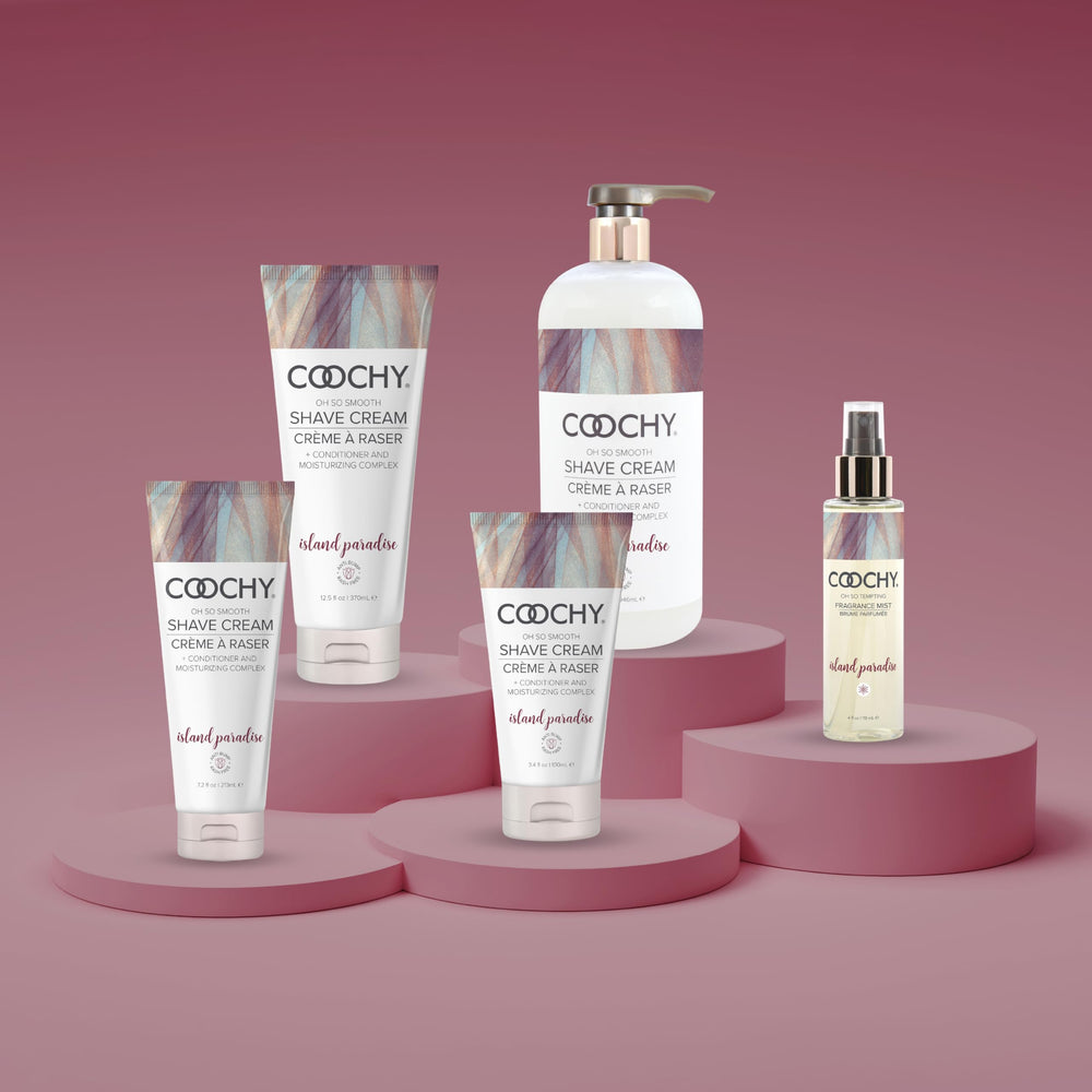Coochy Island Paradise packaging close-up highlighting açai and mangosteen scent.