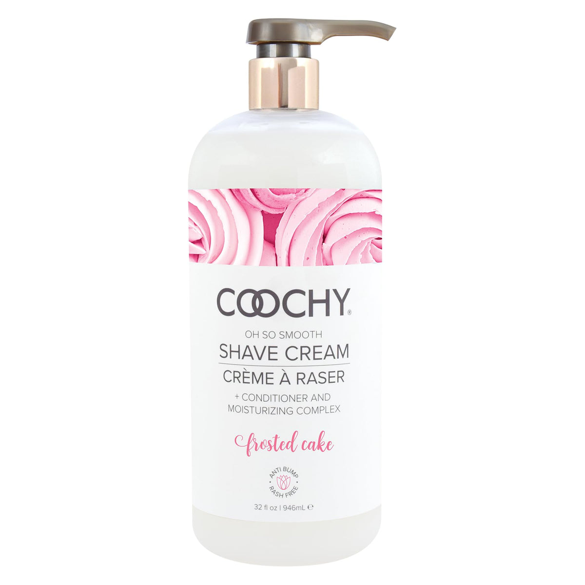 Coochy Shave Cream Frosted Cake bottle ready for a smooth, rash-free shave.