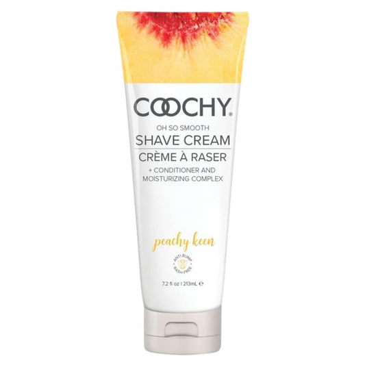 Coochy Shave Cream bottle Peachy Keen for a smooth, rash-free shave.