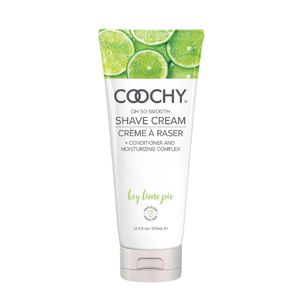 Coochy Shave Cream Key Lime Pie bottle pour for smooth, hydrating shaving