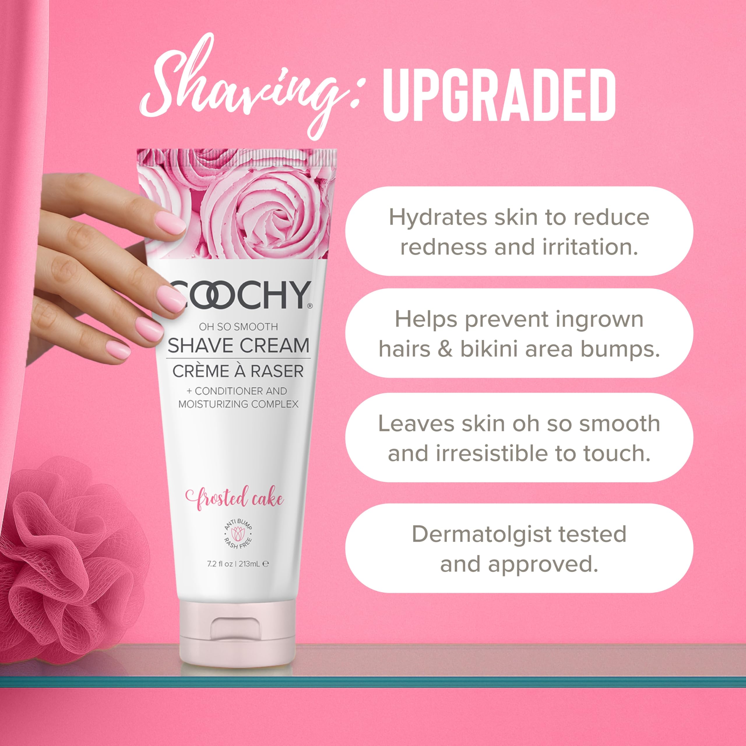 Texture swirl of Coochy Shave Cream signaling rich, conditioning lather.