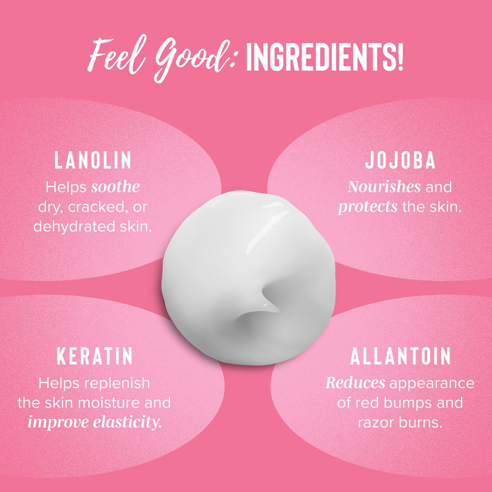 Coochy Shave Cream at underarm area offering soft, irritation-minimizing results.