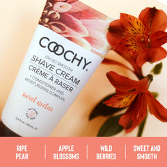 Coochy Shave Cream underarms use shows gentle protection and comfort.