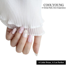 COOLYOUNG hand-painted nails close-up showing texture
