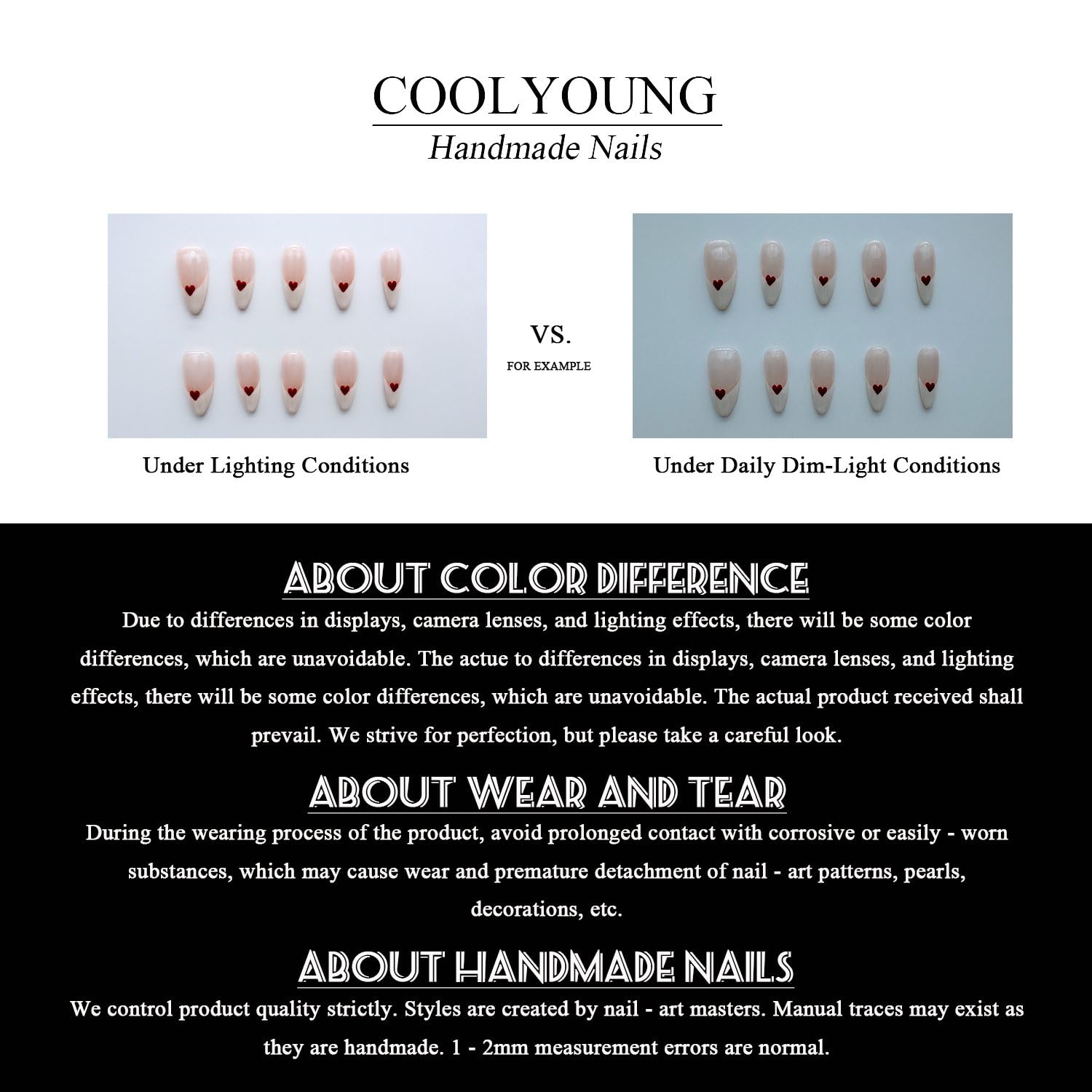 CoolYOUNG precise edges mimic natural nail texture.