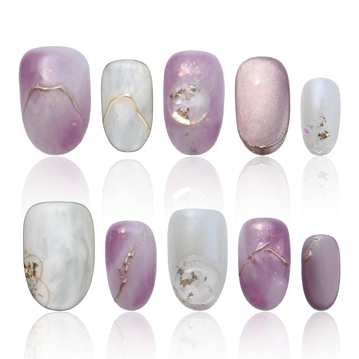 COOLYOUNG press-on nails almond short swatch for everyday wear