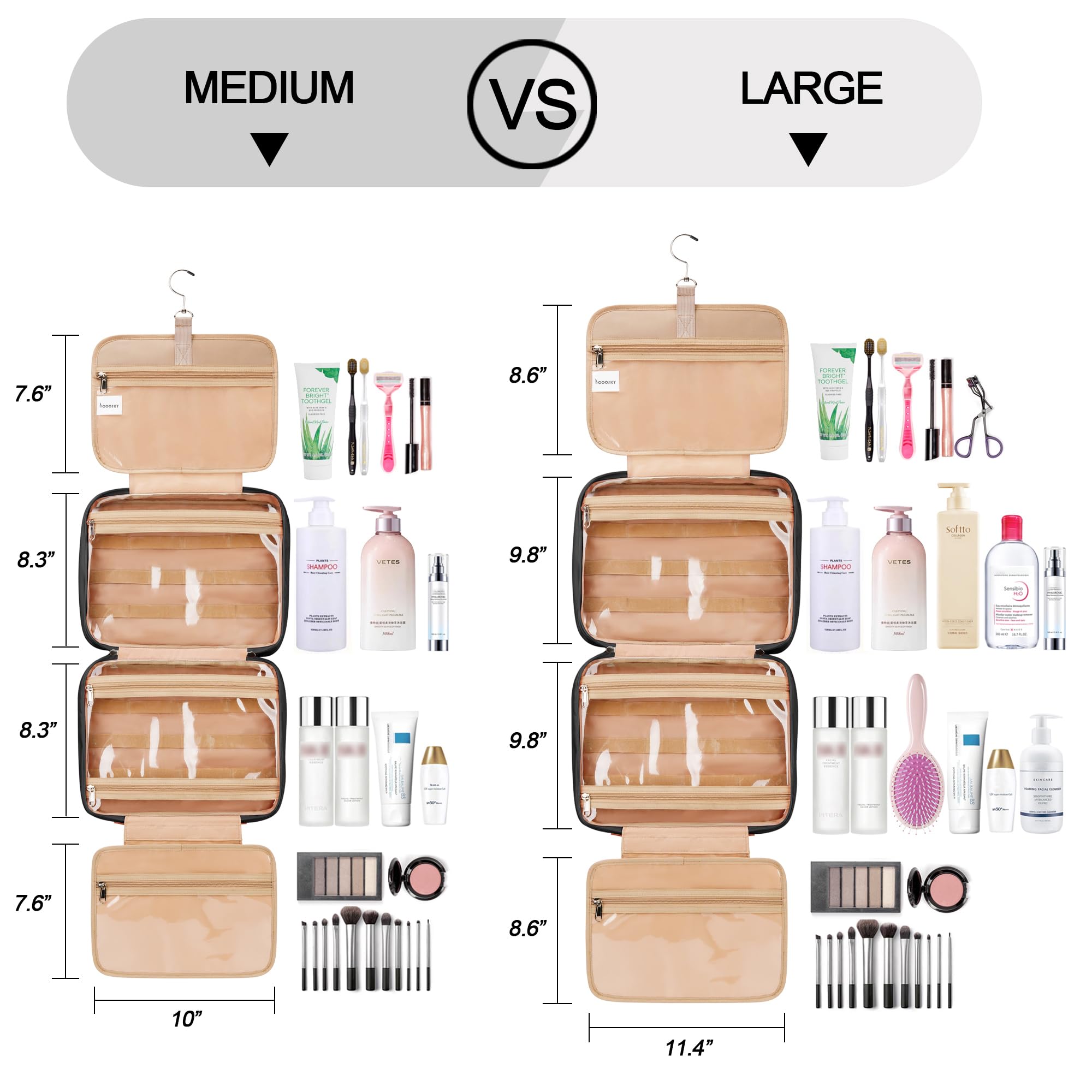 COOSKY toiletry bag with jewelry compartment keeps accessories safe during travel.