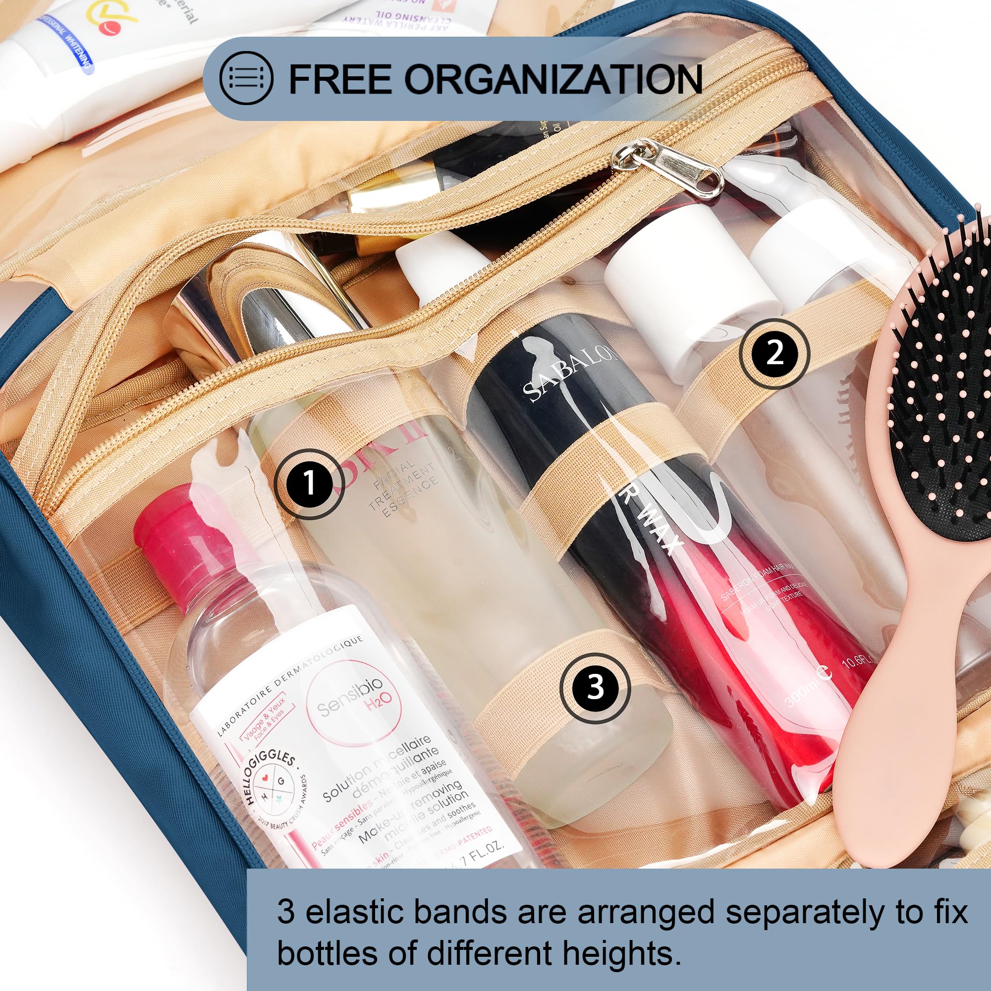 COOSKY internal elastic bands hold bottles upright to prevent leaks and spills.
